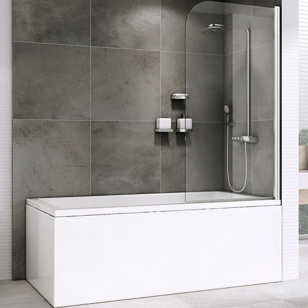 Шторка для ванны Abber Ewiges Wasser 80x140 см профиль хром AG52080 (детальная фотография), недорогие