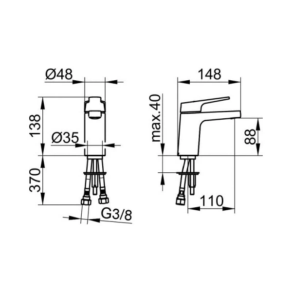 Смеситель для раковины Keuco Moll 52704 010100 (детальная фотография), для раковины
