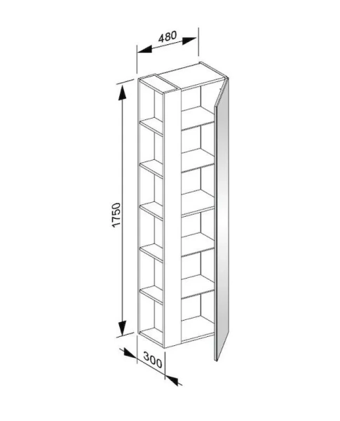Шкаф-пенал подвесной Keuco Plan правосторонний, кашемир 32931 180002 (детальная фотография), нет в наличии