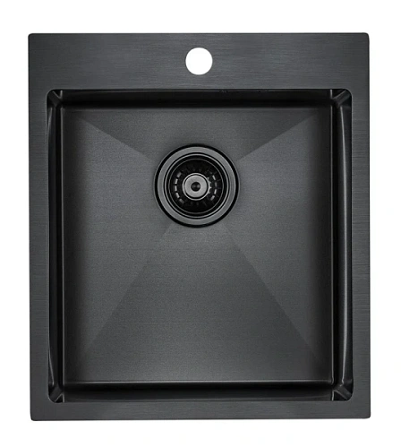 Мойка для кухни Paulmark Neckar 45 см вороненая сталь - фото 3