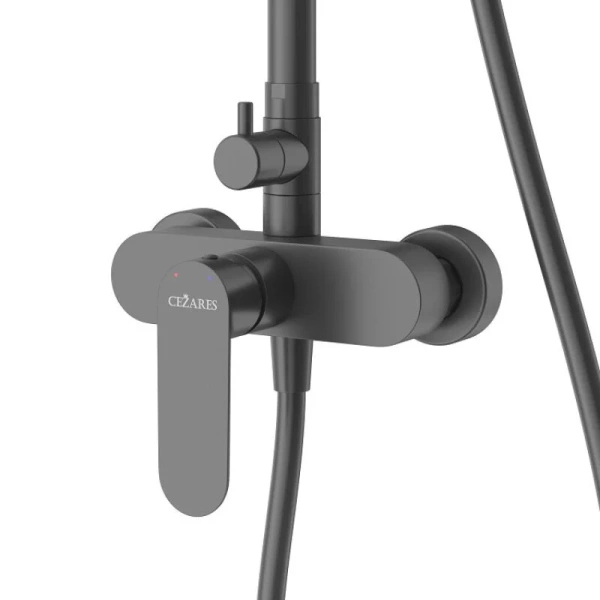 Душевая стойка Cezares Stylus черный матовый STYLUS-CD-NOP (детальная фотография), черные