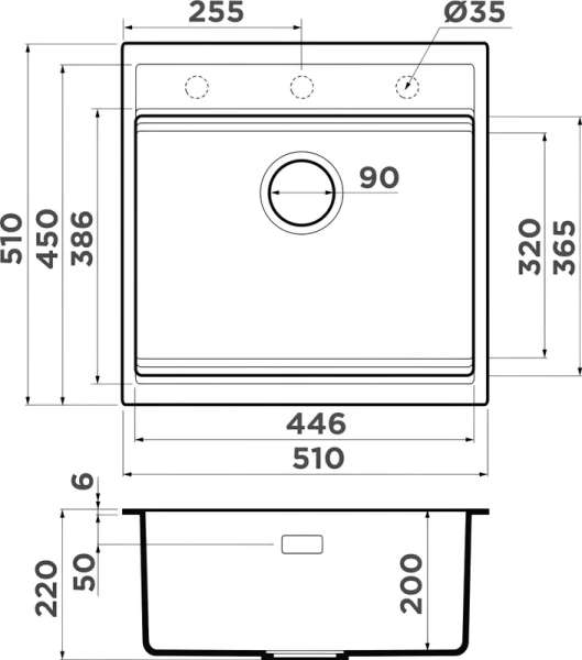 Мойка для кухни Omoikiri Kitagawa 51-GR 51 см leningrad grey 4993830 (детальная фотография), врезные