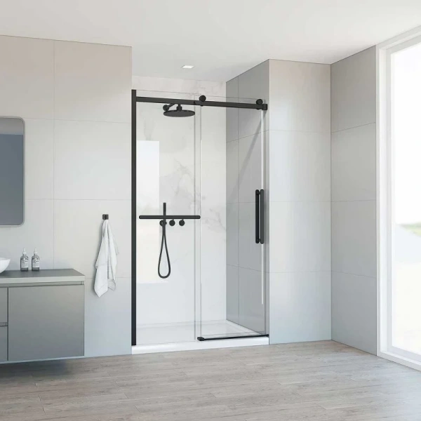 Душевая дверь в нишу Vincea Como Soft VDS-1CS130CL 130 см профиль из алюминия (детальная фотография)