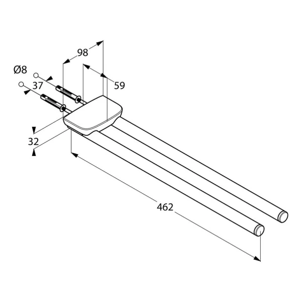 Полотенцедержатель Kludi Ambienta хром 5397705 (детальная фотография), современные, hi-tech