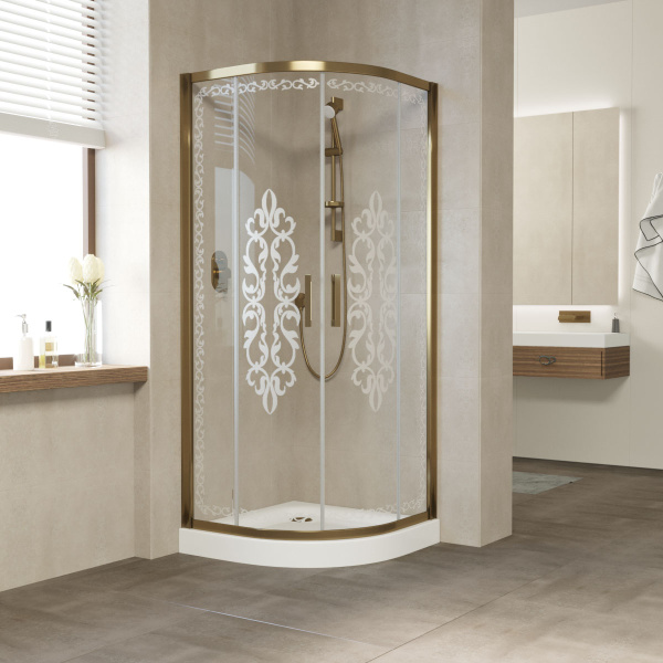 Душевой уголок профиль бронза стекло Felicita2 Vegas-glass ZS 90 05 Felicita2 (детальная фотография)