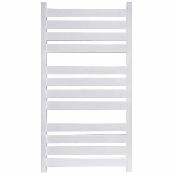 Полотенцесушитель водяной Ника Modern 100x50 см белый ЛМ 7 100/50 RAL9016 с вентилями (детальная фотография), современные, hi-tech