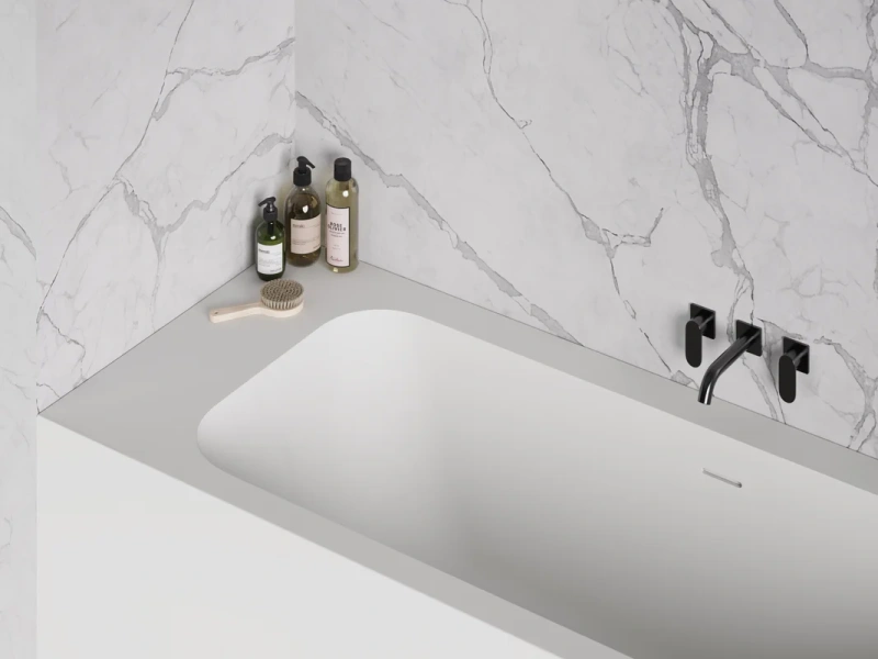 Ванна из искусственного камня Salini Orlanda Kit 170x70 см белая матовая 102121M (детальная фотография), 170x70 см