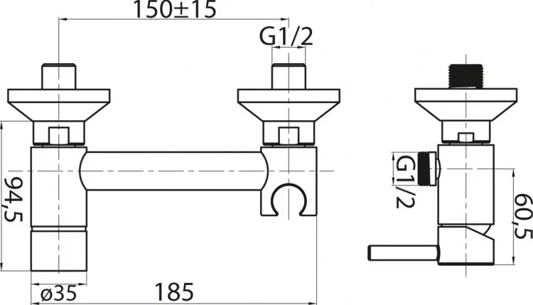 Смеситель для душа Cezares CZR с держателем CZR-DA3-01 (детальная фотография), для душа