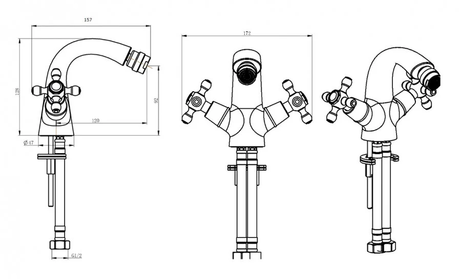 Смеситель для биде Boheme Flora хром 276-FL (детальная фотография), для биде