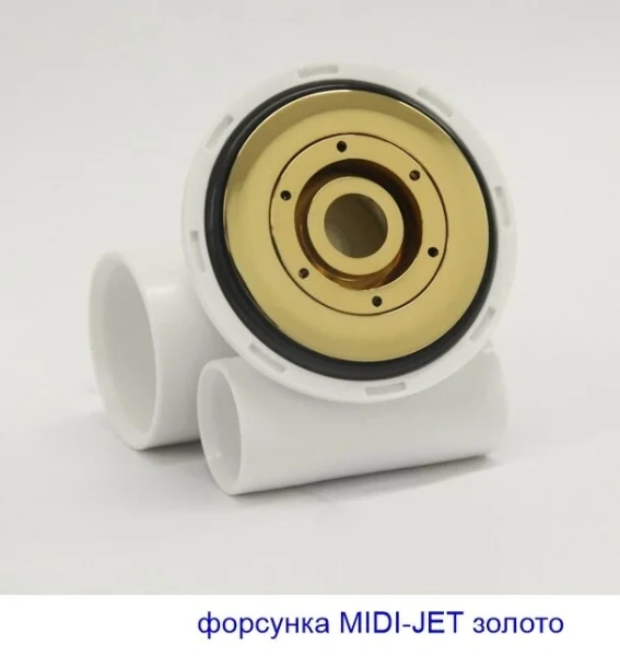 Ванна гидромассажная Whitecross Wave 160 x 80 см, LINE NANO, золото, белый, 0101.160080.100.LINENANO.GL (детальная фотография), с гидромассажем