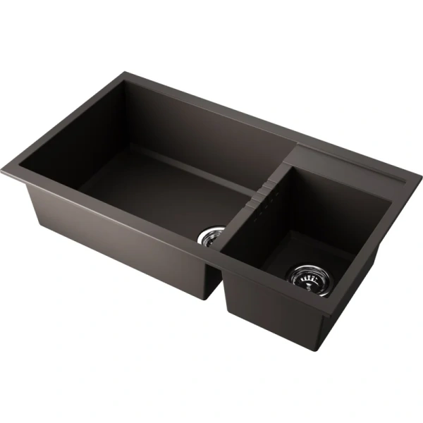 Мойка для кухни Omoikiri Tedori 86-2-LB-ES 86 см espresso 4997242 (детальная фотография), врезные