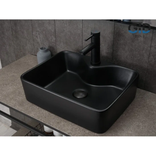 Раковина GID Geometrico Bm9091 48 см черная 53373 (детальная фотография), накладные (на столешницу)