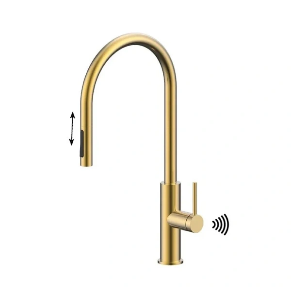 Смеситель для кухни Paulmark Senso светлое брашированное золото Se215180-SBG (детальная фотография)