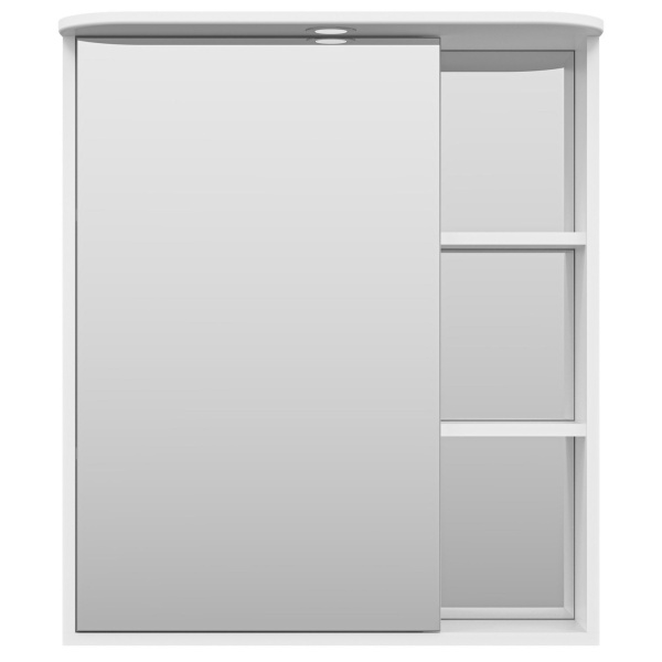 Зеркальный шкаф, зеркало слева, полочки справа, цвет белый, Misty Венера П-ВНР04070-01СВЛ (детальная фотография)