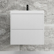 Тумба под раковину подвесная Style Line Стокгольм 60 см белый рифленый софт