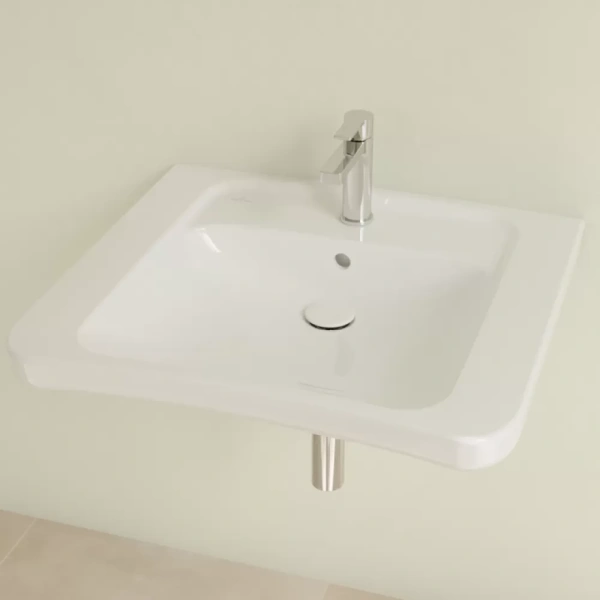 Раковина Villeroy & Boch Omnia Architectura 65 см альпийский белый с покрытием AntiBac 517867T1 (детальная фотография), подвесные, на полупьедестал, пристенные