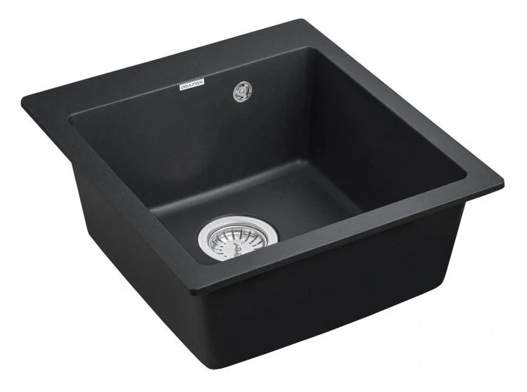 Мойка для кухни Paulmark Zemar 46 см кварцевая, черная PM104651-BL (детальная фотография), кварц