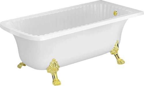 Ванна из искусственного камня Migliore Olivia Angolare 174х80 см фурнитура золото - фото 3