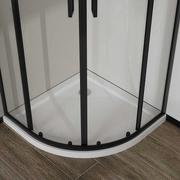 Душевой уголок Vincea City 90х90 см профиль черный стекло прозрачное VSQ-5CT900CLB (детальная фотография), 90х90