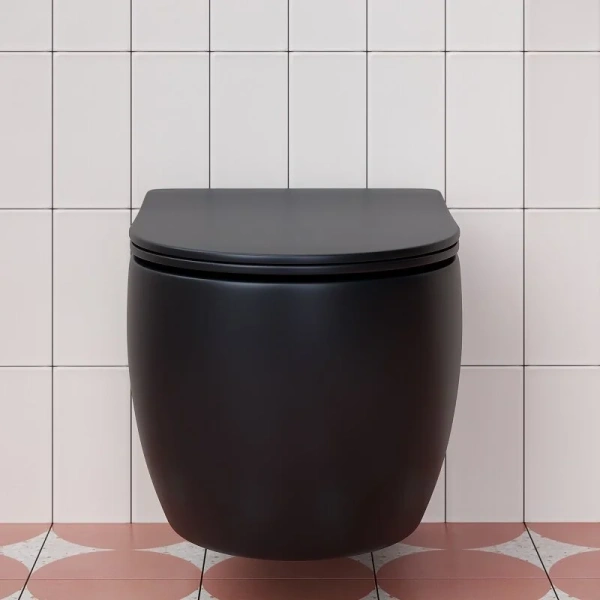 Унитаз подвесной Ceramica Nova Play черный матовый CN3001MB (детальная фотография), современные, hi-tech, круглые