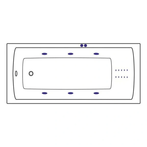 Ванна гидромассажная Excellent Aquaria Line Nano 150 x 70 см, цвет белый/золото, WAEX.AQU15.LINENANO.GL (детальная фотография), современныe, hi-tech