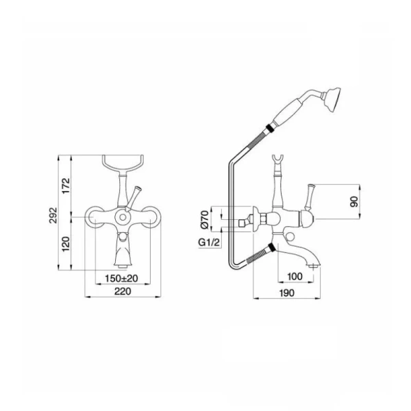 Смеситель для ванны Migliore Dallas 18 с поворотным девиатором (детальная фотография), для ванны