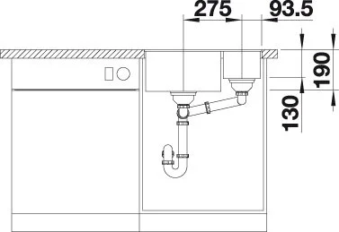 Мойка для кухни, цвет темная скала, Blanco Subline 340/160-F 523569 (детальная фотография) index_1