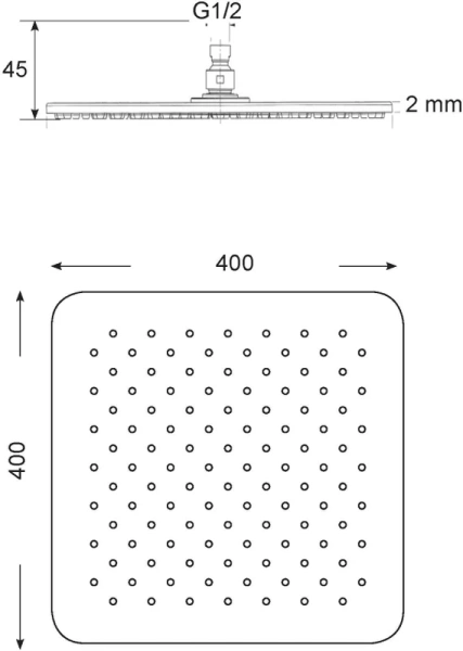 Верхний душ Migliore Rimini из нержавеющей стали inox 29664 (детальная фотография), современные, hi-tech
