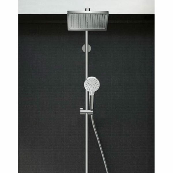 Душевая стойка Hansgrohe Crometta E с однорычажным смесителем 27284000 (детальная фотография), рычажные