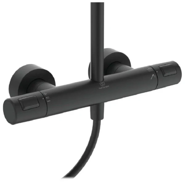 Душевая стойка Ideal Standard Ceratherm T25 термостатическая черная матовая A7546XG (детальная фотография), черные
