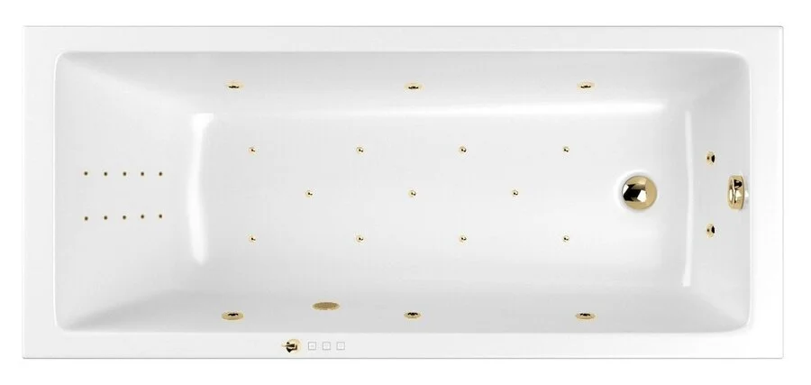 Ванна гидромассажная Whitecross Wave Slim 160 x 80 см, ULTRA NANO, золото, белый, 0111.160080.100.ULTRANANO.GL (детальная фотография)