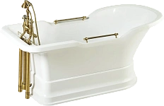 Ванна из искусственного камня Migliore Impero Podium 180х87 см фурнитура бронза