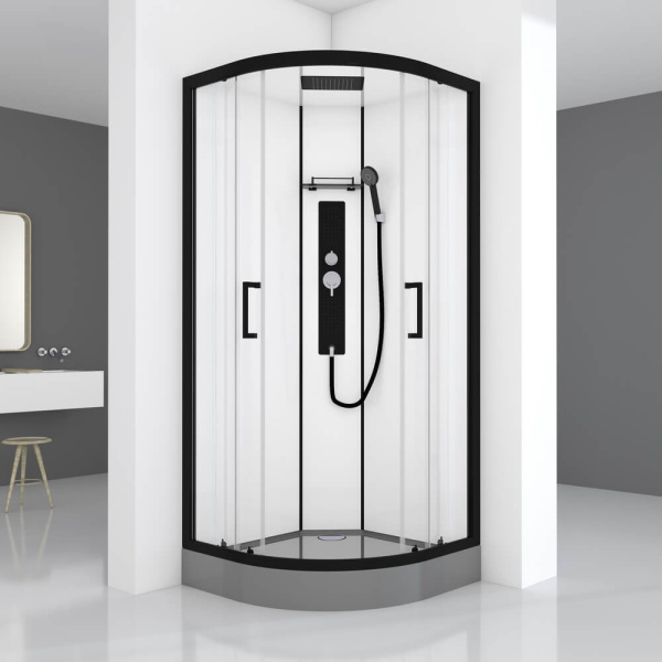 Душевая кабина Black&White Galaxy G8001 90x90 см четверть круга 8001900 (детальная фотография), полукруглые, четверть круга
