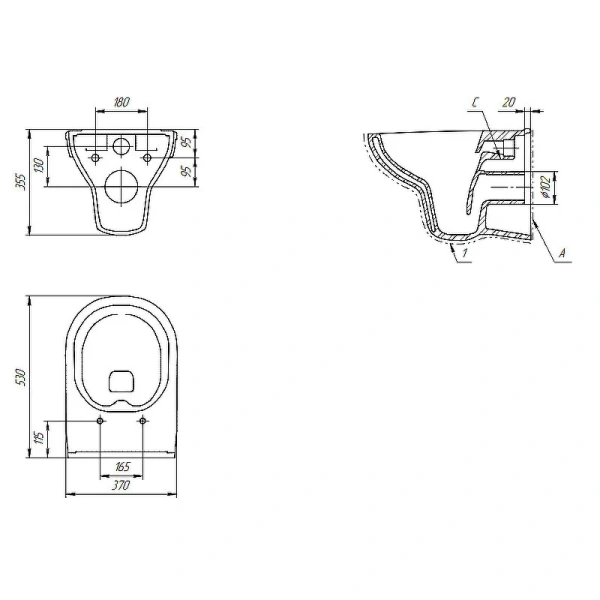 Унитаз с инсталляцией Cersanit City с белой кнопкой 64277 (детальная фотография), с инсталляцией