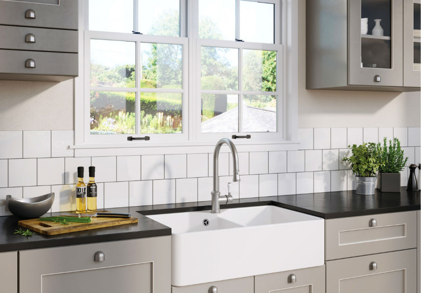 Мойка для кухни Blanco Villae Double 80 см белая 525164 (детальная фотография), встраиваемые, интегрированные