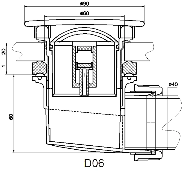 Сифон для душевых поддонов RGW Velplex QYD-06 черный 18241106-04 (детальная фотография) index_1