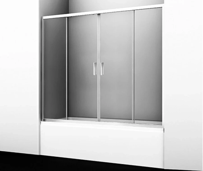 Шторка для ванны WasserKRAFT Lippe 170x150 см профиль хром 45S02-170 (детальная фотография)