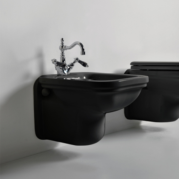 Биде подвесное Kerasan Waldorf черное 4125K4 nero/cr *1 (детальная фотография), классические, ретро