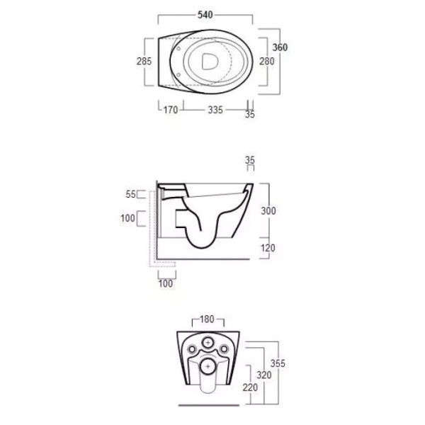 Схема (детальная фотография), без бачка, со скрытым бачком