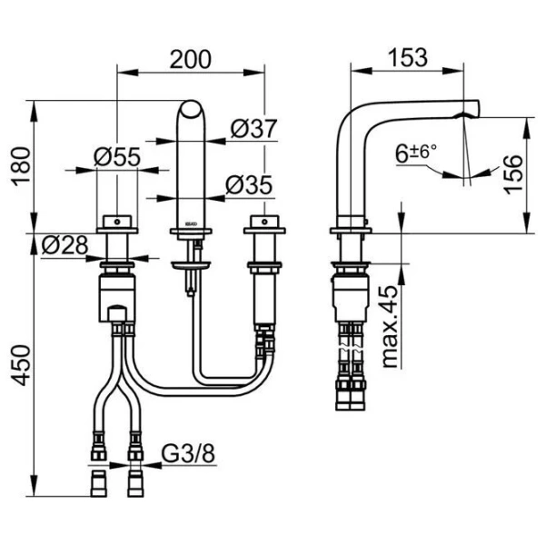 Смеситель для раковины Keuco Edition 400 51515 010100 (детальная фотография), для раковины