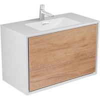 Тумба под раковину подвесная Vincea Alessia 90 см Y.Oak/L.White
