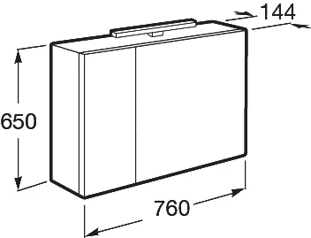 Зеркальный шкаф с подсветкой Roca Etna 80 см белый глянец 857304806 (детальная фотография), навесные