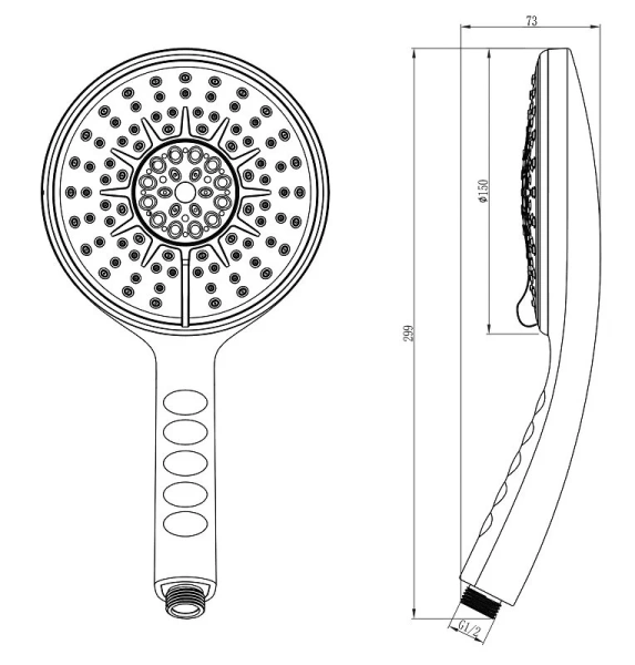 Лейка для душа Lemark хром LM0814C (детальная фотография), душевые лейки