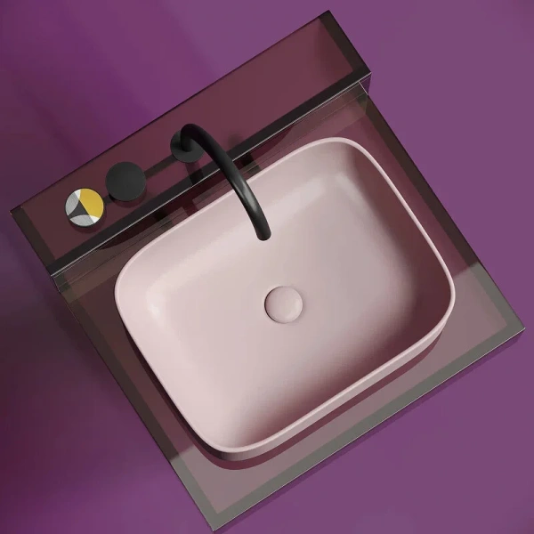 Раковина Ceramica Nova Element 50 см розовая CN6052MP (детальная фотография), накладные (на столешницу)