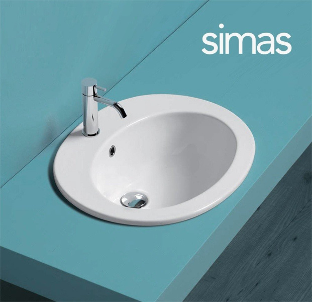 Раковина встраиваемая Simas Lavabi d’arredo Monia S 51 (детальная фотография), встраиваемые (в столешницу), накладные (на столешницу)
