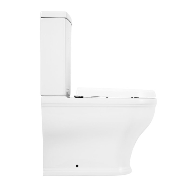 Чаша для унитаза-компакта Cezares Giubileo белая CZR-165-CPR (детальная фотография), недорогие, безободковые, с антивсплеском, компакт, низкие