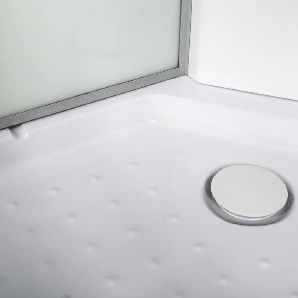 Душевая кабина Deto L 100x100 см с электрикой L901EL (детальная фотография), со стеклянными задними стенками