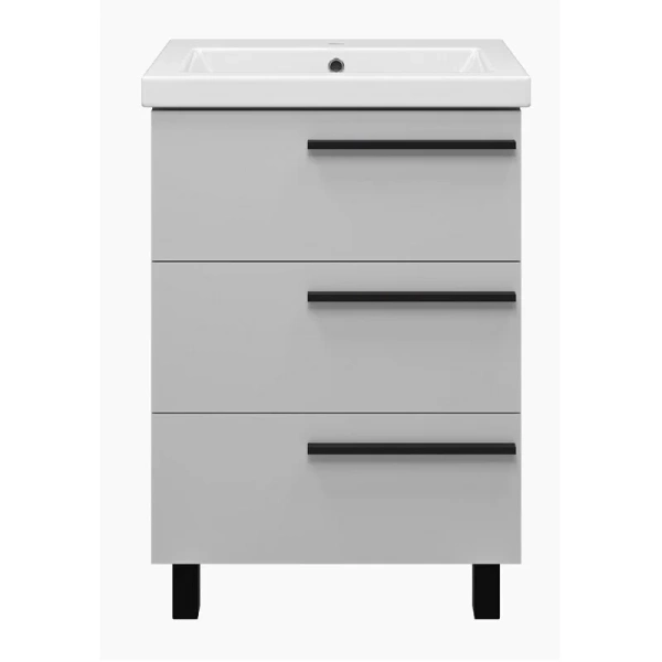 Тумба под раковину напольная Misty Ненси 60 см серая П-Нен-07060-503Я (детальная фотография)