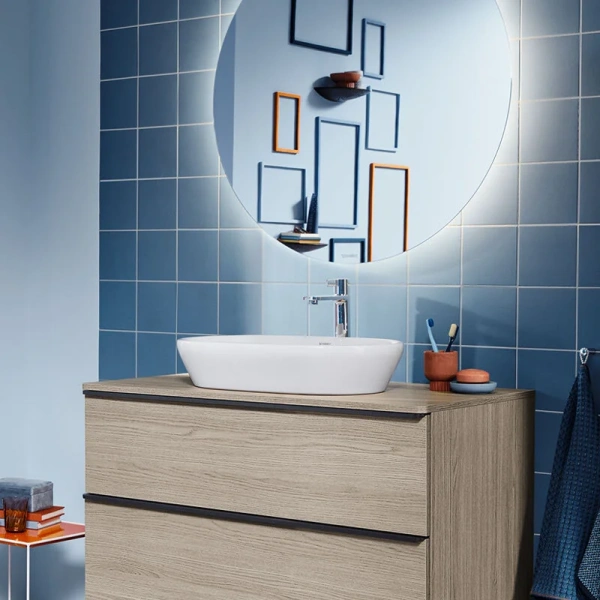 Раковина Duravit D-Neo 60 см белая 2372600070 (детальная фотография), в форме чаши, круглой формы