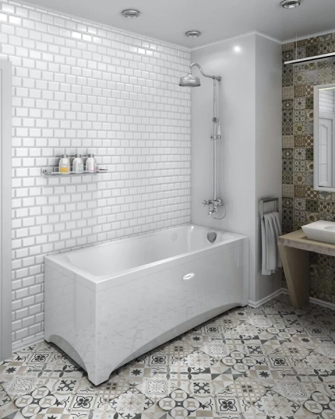 Акриловая ванна Радомир Веста 2-01-0-0-1-237Р, 168 х 70 см, каркас разборный в комплекте, белая (детальная фотография), современныe, hi-tech